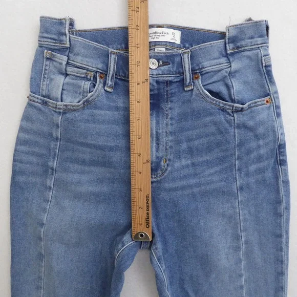 Abercrombie & Fitch Super Skinny Ankle High Rise Seam Jeans Women 27/4R Curve - Picture 8 of 12